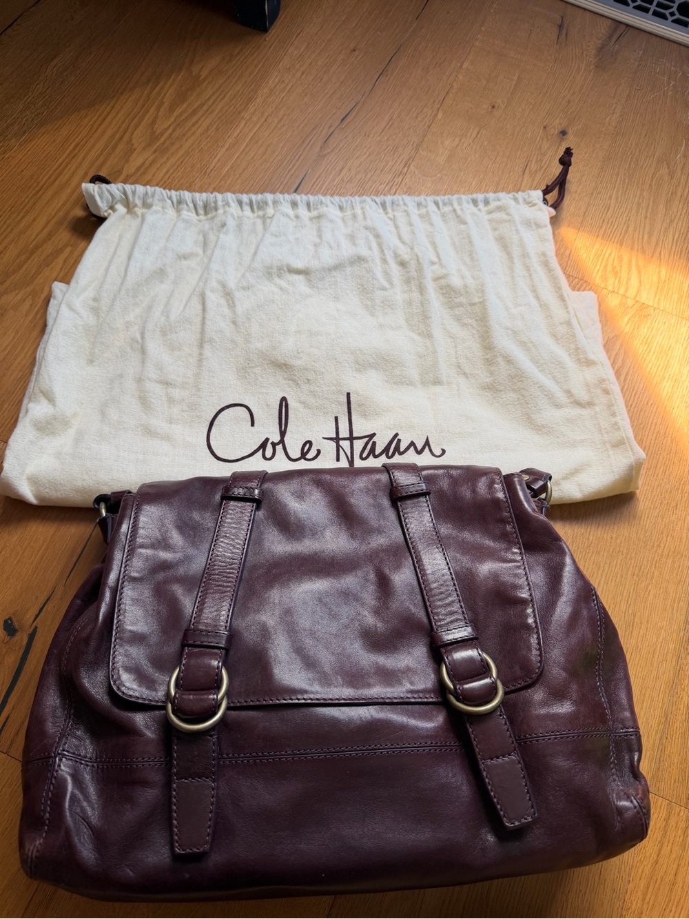 Cole Haan Burgundy Leather Shoulder Satchel